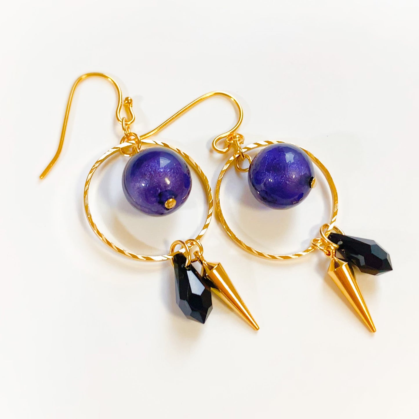イメージチャーム&ベネチアガラス ドロップピアス/イヤリング