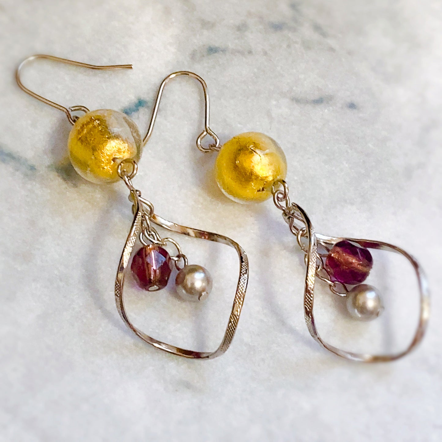 イメージチャーム&ベネチアガラス ドロップピアス/イヤリング