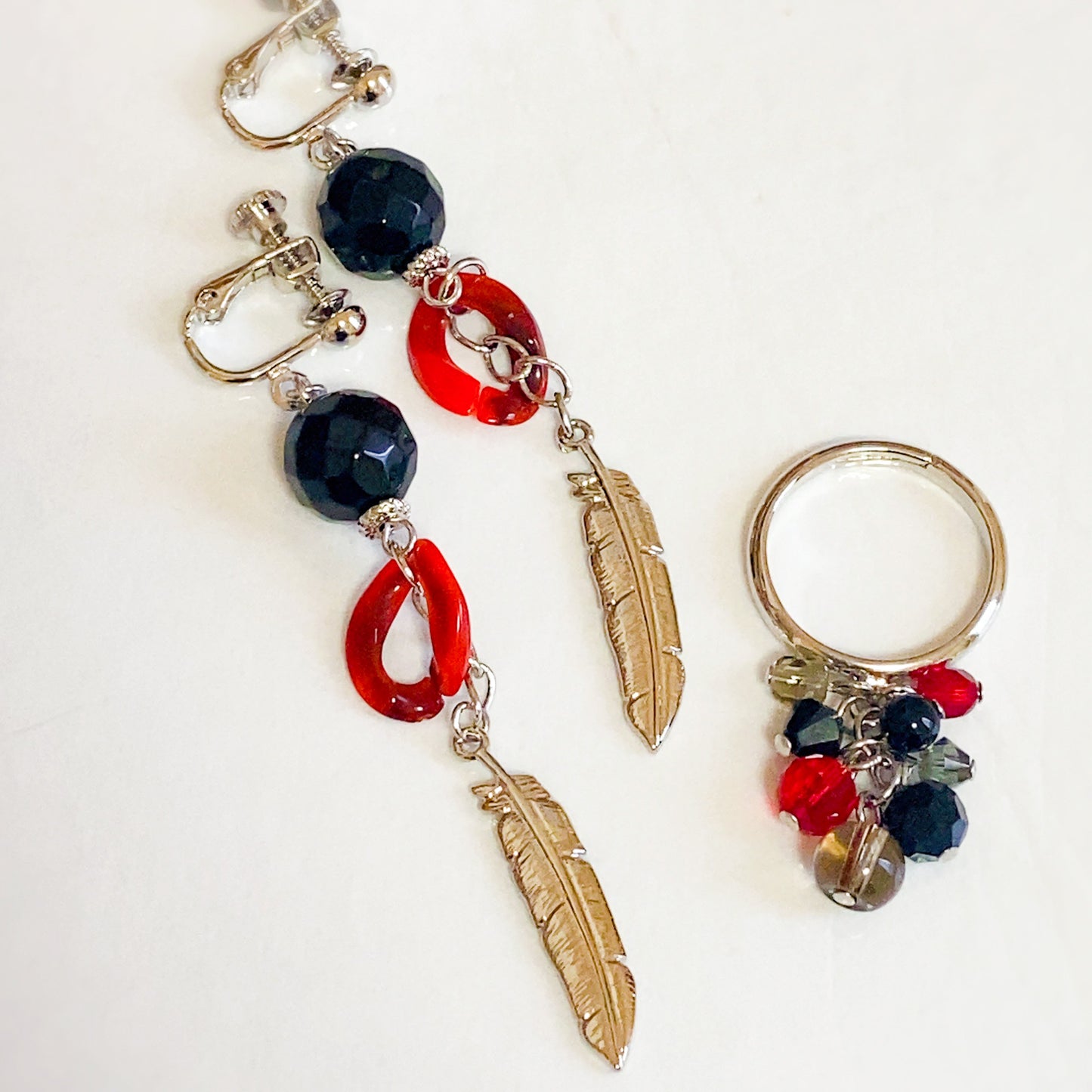 イメージチャーム&ベネチアガラス ドロップピアス/イヤリング