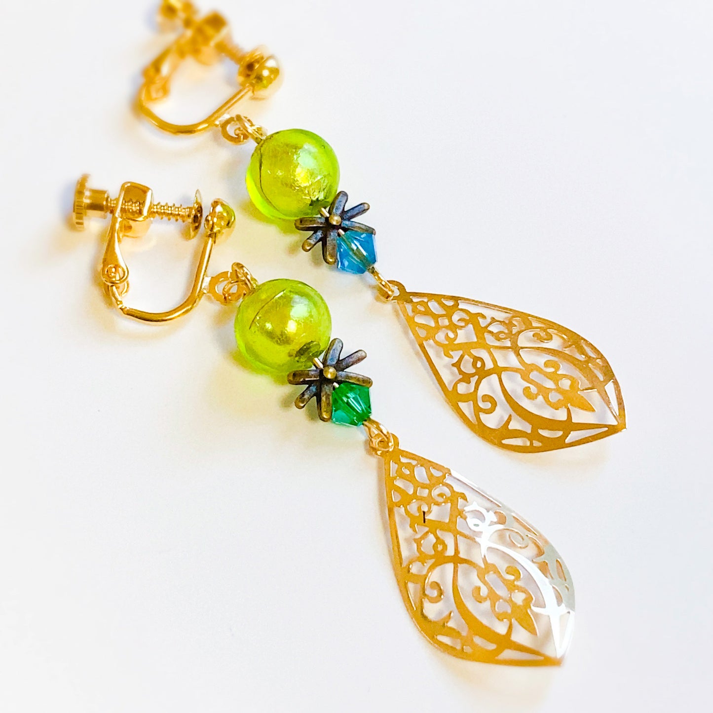 イメージチャーム&ベネチアガラス ドロップピアス/イヤリング