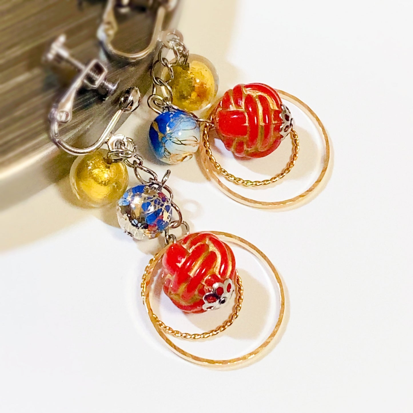 イメージチャーム&ベネチアガラス ドロップピアス/イヤリング