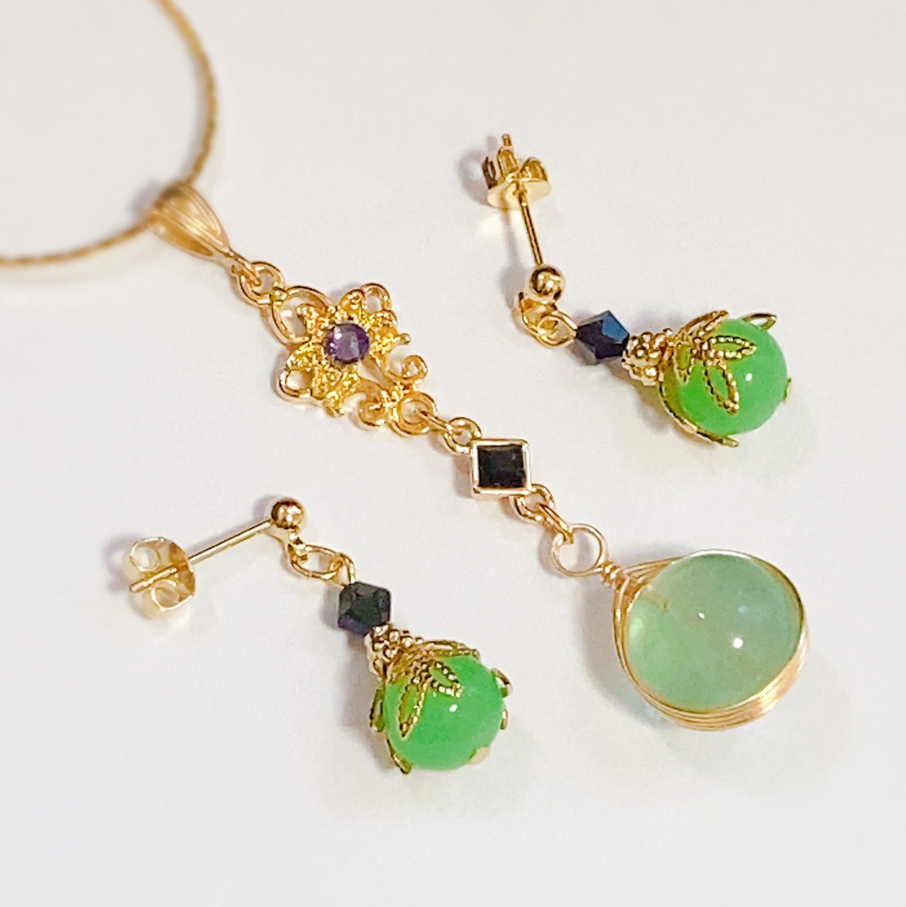 概念アクセサリー】［Set］ベネチアガラス イメージチャームネックレス