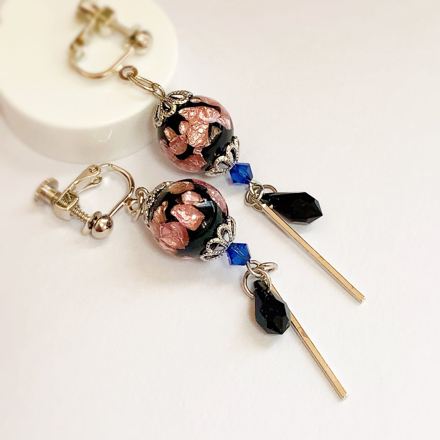 イメージチャーム&ベネチアガラス ドロップピアス/イヤリング