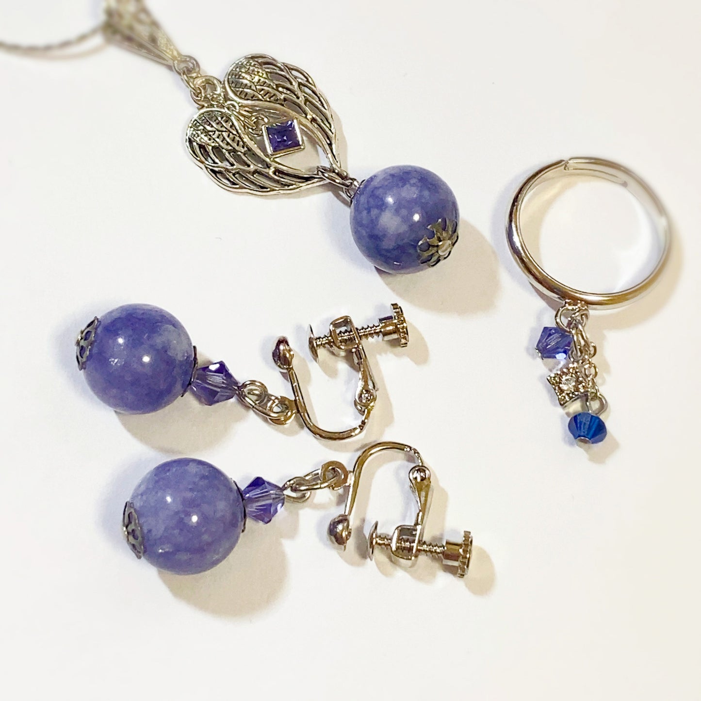 ［Set］アクセントスタイルネックレス／ワンドロップイヤリング