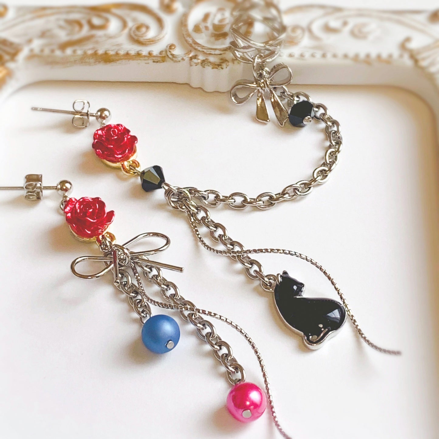 【猫愛みとじ】イメージピアス/イヤリング